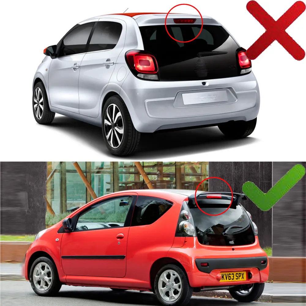 LED Third 3Rd Brake Light Red Lamp For Peugeot 107 Citroen C1 Aygo 05-14 Rear High Level Third Brake Stop Light OEM#:1606372780