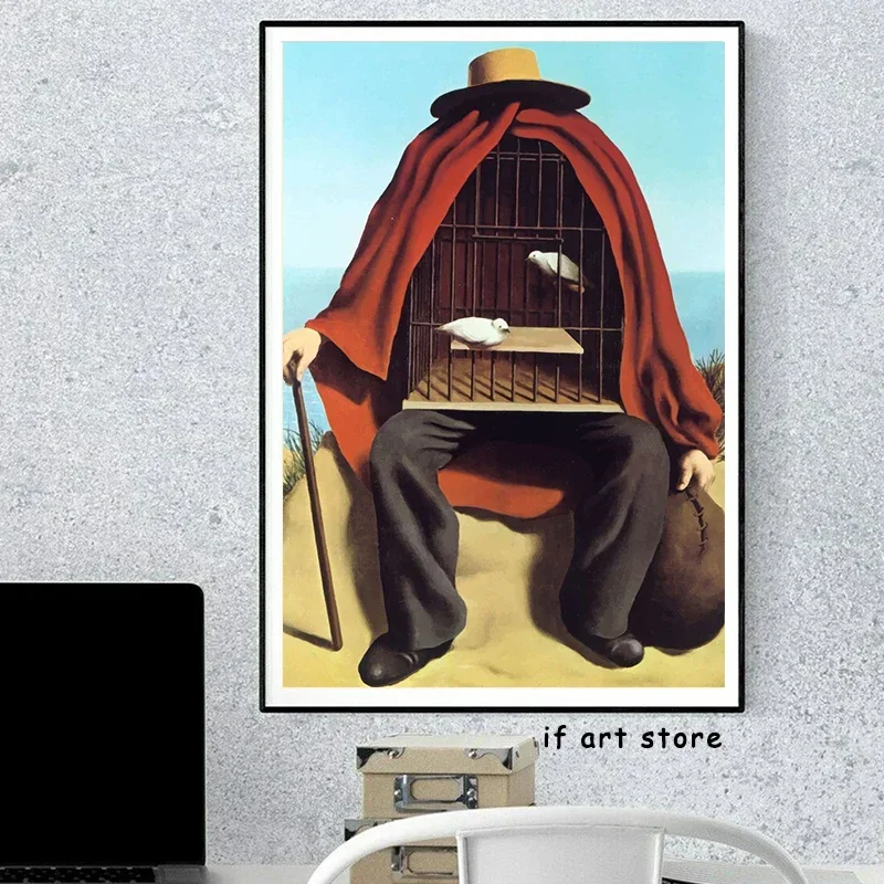 Canvas Painting Posters and Prints Wall Art Picture Surrealism Painter Rene Magritte Classic Artwork for Living Room Cafe Decor