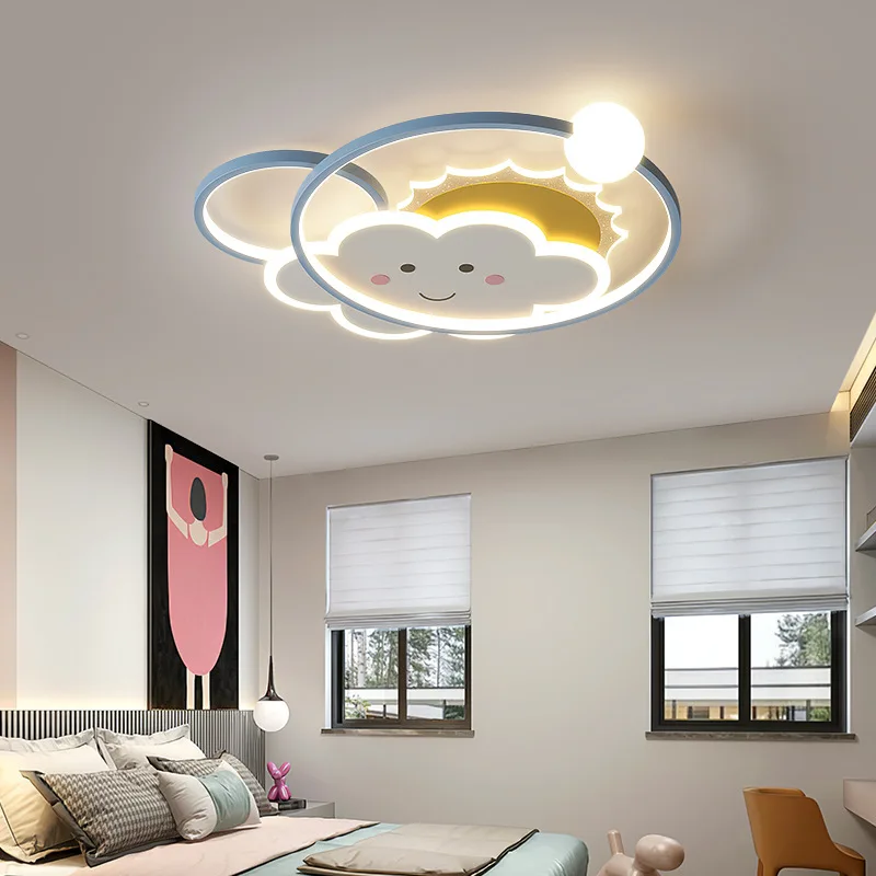 Imagem -05 - Lâmpada de Teto Led para Quarto de Criança Lindo Sol Arco-íris Nuvem Criativa Desenhos Animados Berçário Menino Menina Luminária de Quarto