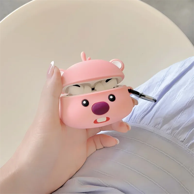 Силиконовые чехлы Loopy для Airpods 1, 2, 3 Pro, чехол для зарядки наушников с героями мультфильмов, защитный чехол для наушников в стиле аниме с крючком