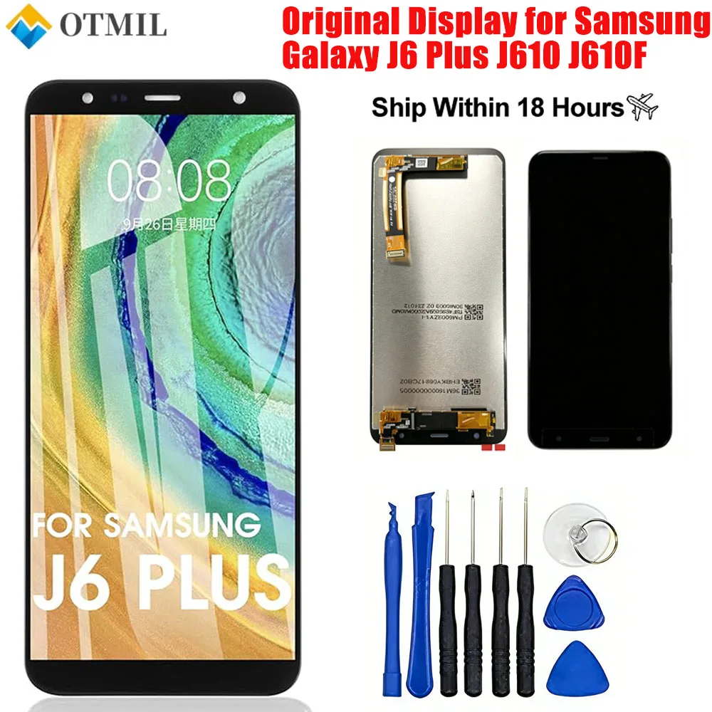 Pantalla Original para Samsung Galaxy J6 Plus J610 J610F/J4 Plus J415 2018/J4 Core J410, Repuesto de Pantalla LCD