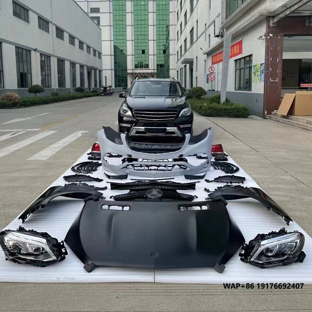 Body Kit for benz SUV ML320 ML350 ML400 Upgrade GLE63 with Headlights Bumpers Hood Fender Grille
