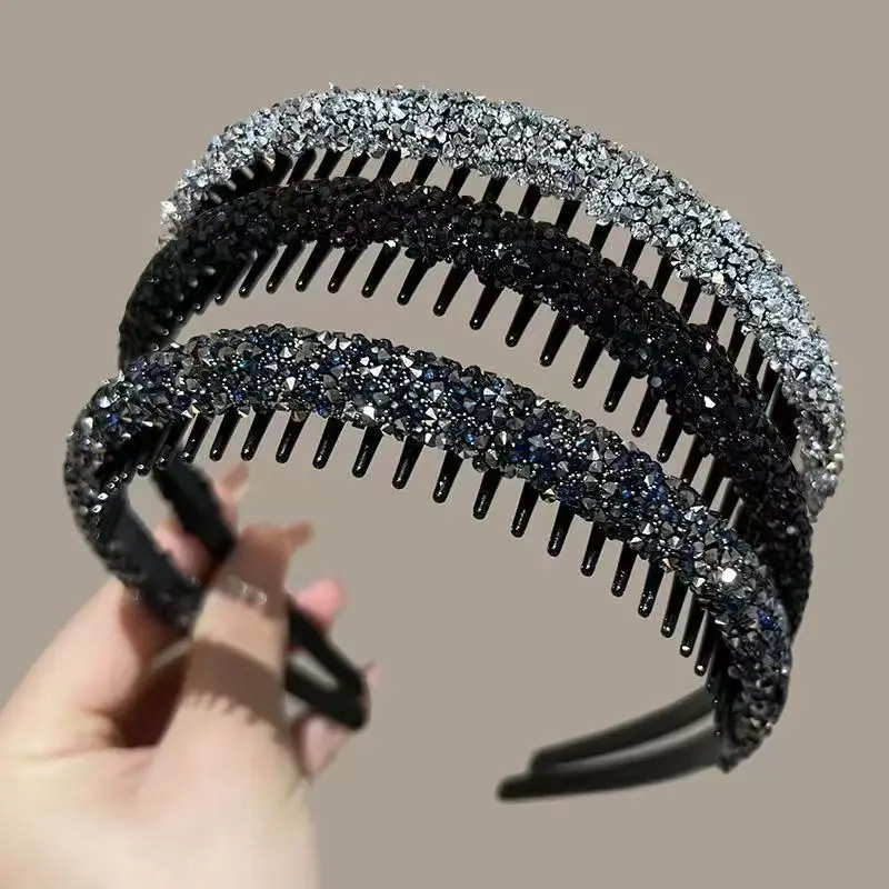 2/4Pieces of andChildren's Toothed Rhinestone Non-Slip Headbands Do Not Strangle the Head ,Hair-Friendly