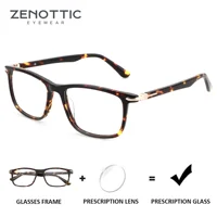 ZENOTTIC (tamaño L) gafas graduadas rectangulares de acetato hechas a mano para hombres gafas ópticas DEMI para fotocromáticas antiluz azul