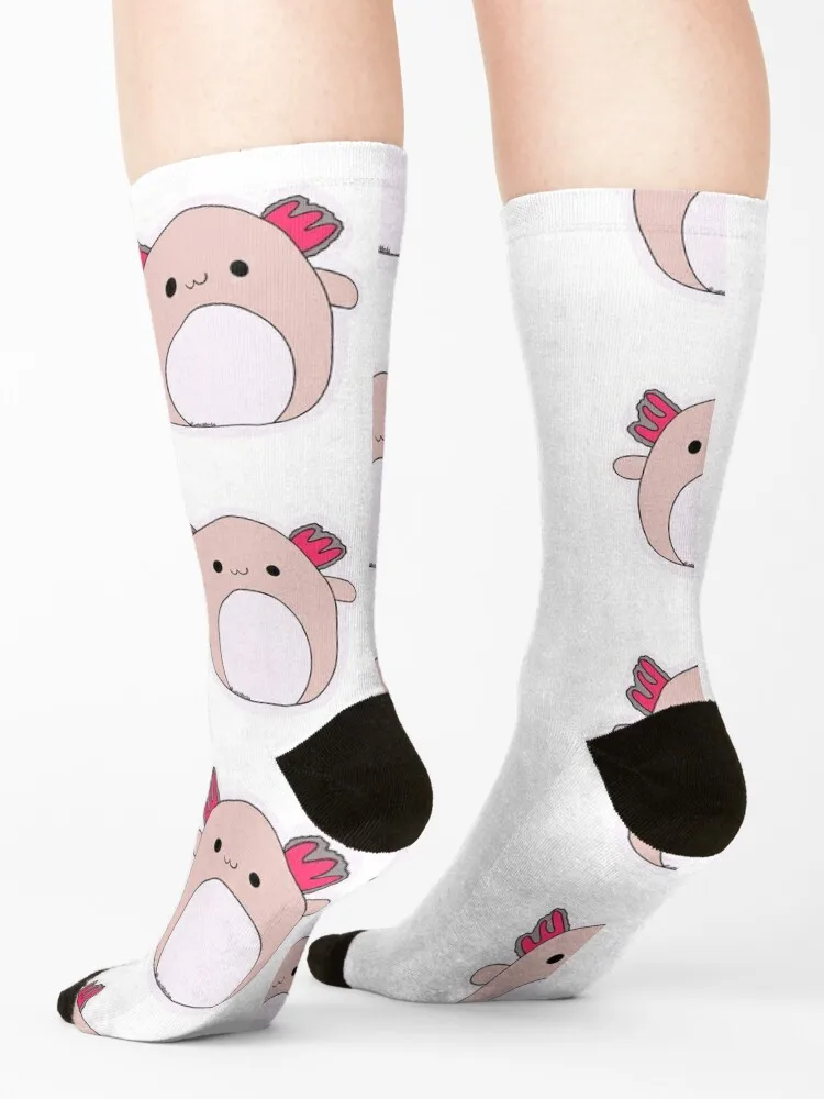 Light pink axolotl squish-mellow Socks colored moving stockings funny gifts hip hop Designer Man Socks Women's