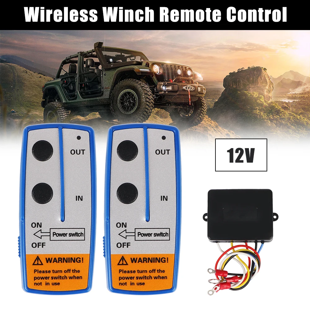 12V Trailer Winch Remote Control System Switch Controller For Jeep Off Road Ford F150 ATV Wireless Vehicle Accessories Universal