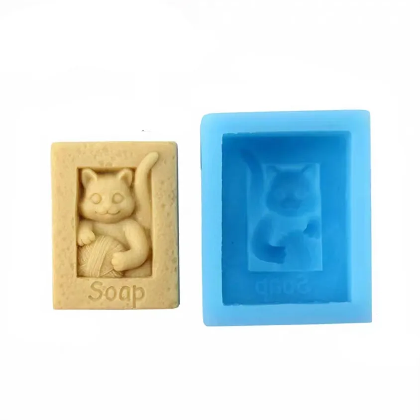 Cat DIY Soap Mold Scented Candle Wax Melt Mould 3D Silicone Molds for Natural Soap Making