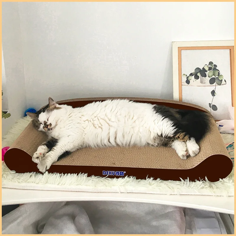 

Cat Scratcher Couch Kitty Training Versatile Sturdy Cat Nest Cat Scratching Board Vintage Pets Lounge for Home Decoration