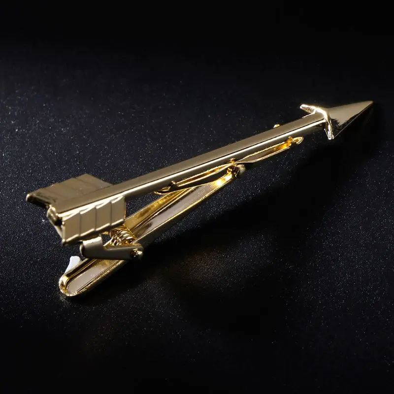 Fashion Jewelry Tie Decoration Metal Arrow Design Tie Clip Shirt Fitting Charms Brooch for Men Gentleman Ties Pin Wedding Gift