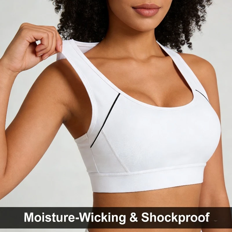 

2025 New High-Impact Sports Bra Wire-Free Wide Band with Maximum Support for Running Gym & Yoga​