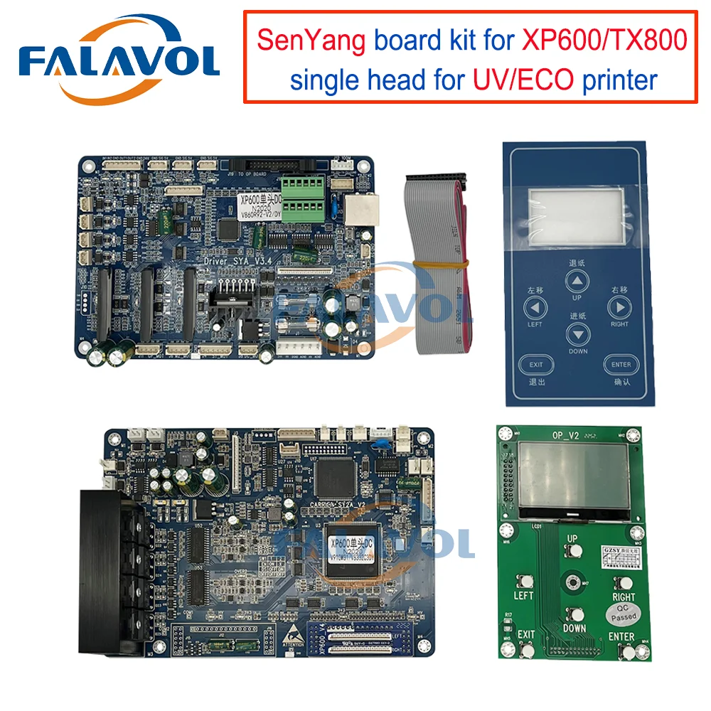 Zestaw płytek FALAVOL Senyang XP600 do drukarki jednogłowicowej XP600/TX800, płyta karetki, płyta główna, UV/Eco Solvent