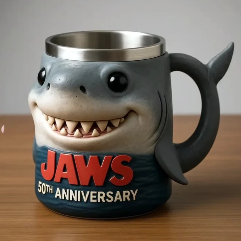 

Movie Great White Shark Peripheral Model Ornament Mug Jaws50th Anniversary Mug Great White Shark 50th Anniversary Cup