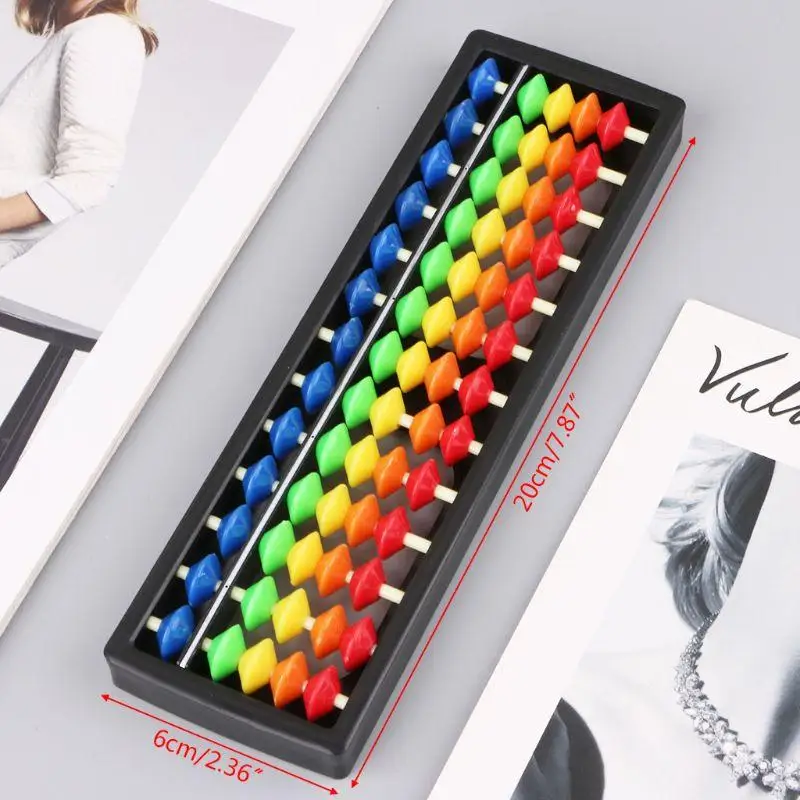 13 Column Portable Plastic Abacus  Soroban Calculating Tool With Color