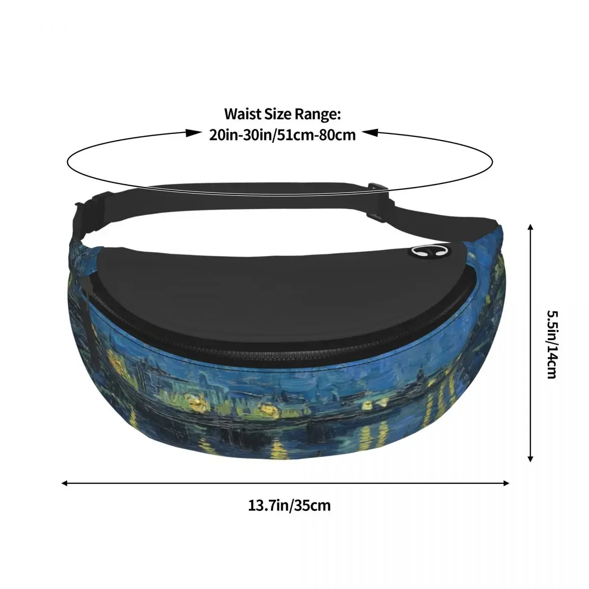 Starry Night Over The Rhone Fanny Pack for Men Women Cool Vincent Van Gogh Crossbody Waist Bag Traveling Phone Money Pouch