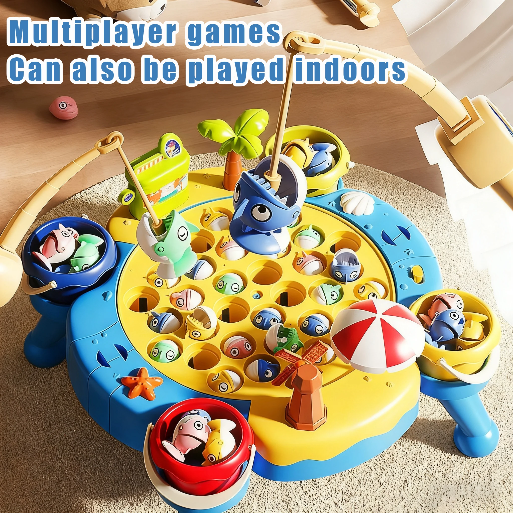 자석 낚시 게임 - 어린이를 위한 교육용 학습 장난감, 2/6개의 낚싯대와 25/35/45개의 물고기 포함, 소근육 발달