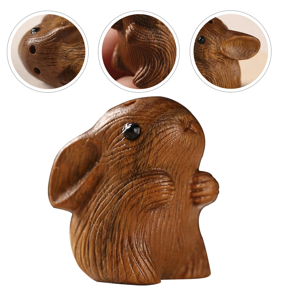 

2 Pcs Rabbit Sandalwood Cute Keychain Accessories Animal Jewellery Pendant Miss