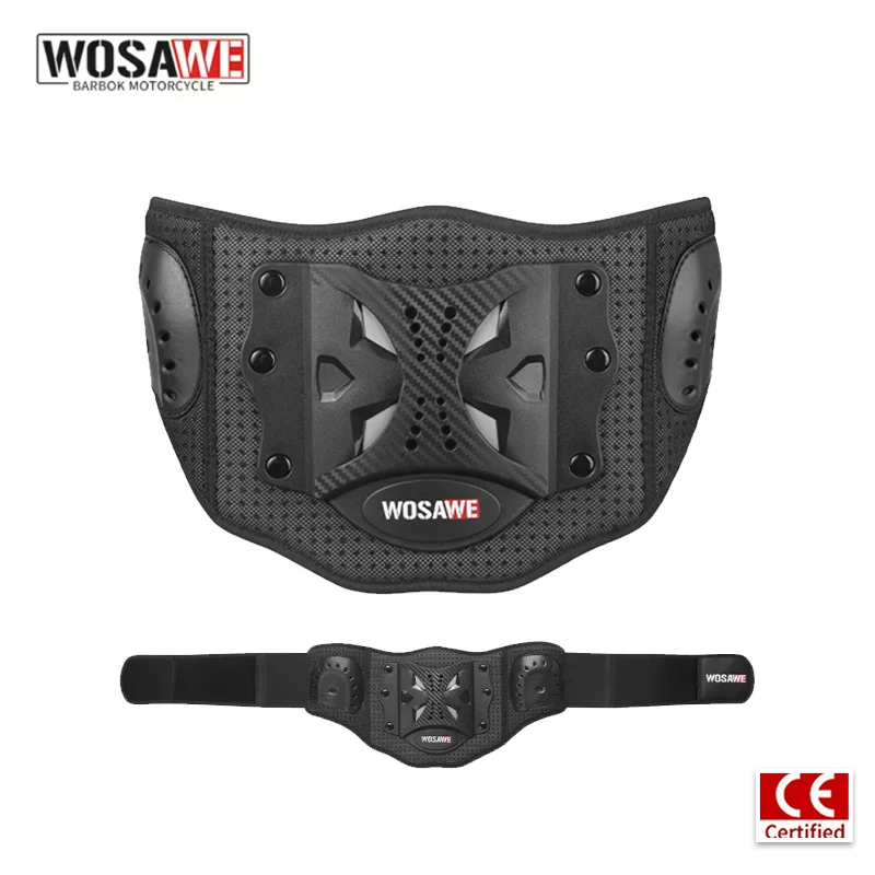 WOSAWE Motorcycle Waist Support Belt Breathable Back Support Fixation Belt Adjustable Motorcross Waist Protector Women Men