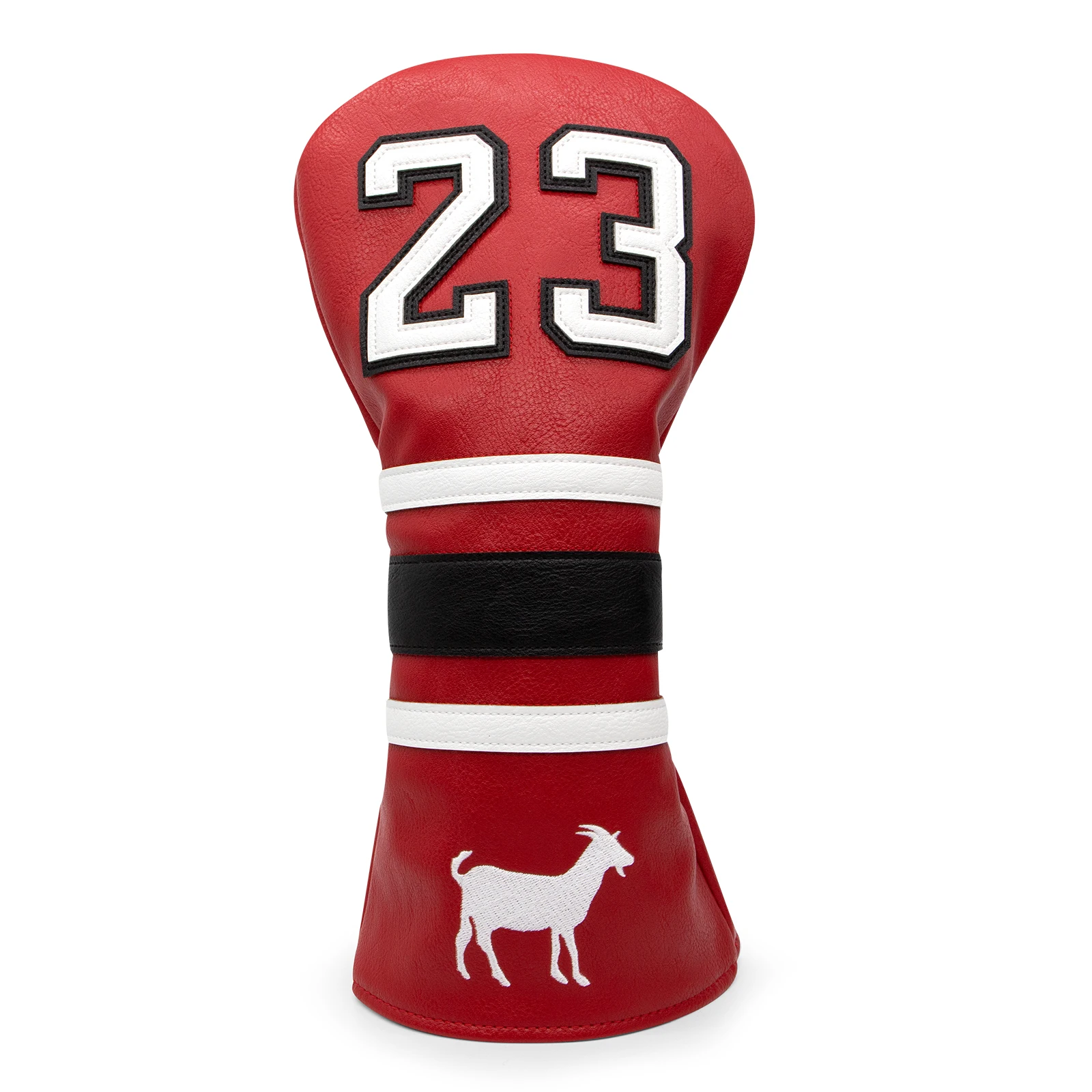 

Number 23 G.O.A.T. Golf Headcovers High Qaulity Driver Wood Cover Set Red Premium Leather Driver Fairway Hybrid Golf Woods