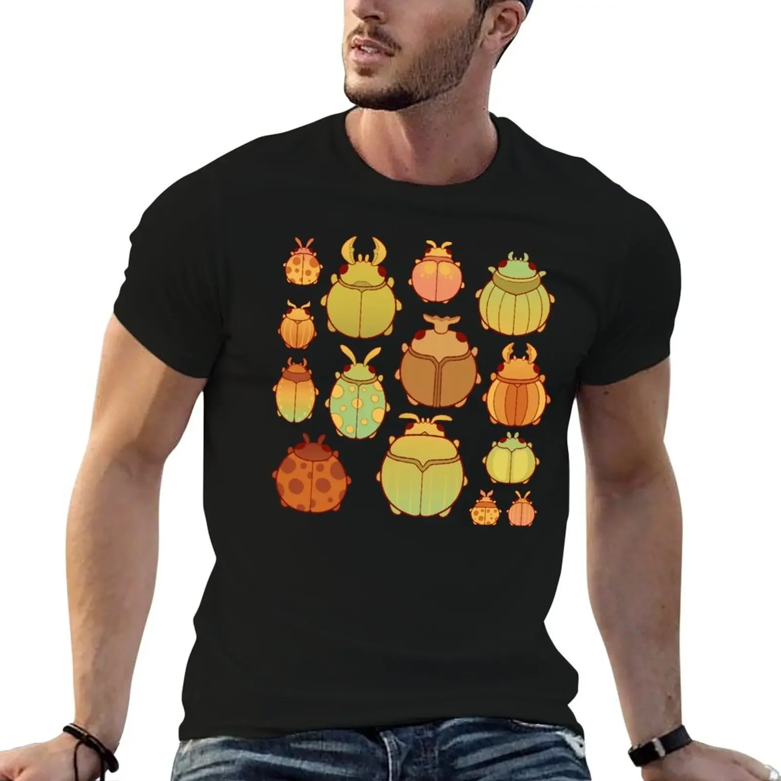 

Colorful beetles T-Shirt summer top graphic tee shirt cotton graphic tees mens graphic t-shirts anime