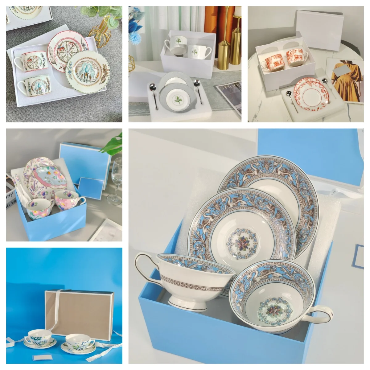 

Classic yet Modern European Bone China Coffee Mug with Spoon and Gift Box