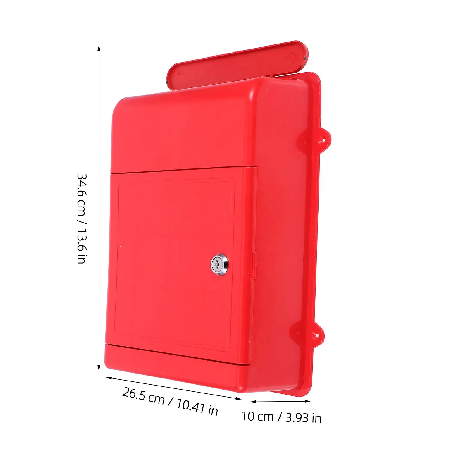 Lockable Wall Mounted Mailbox Plastic Secure Donation Ballot Suggestion Box Slot Charity Cards Money Voting Collection