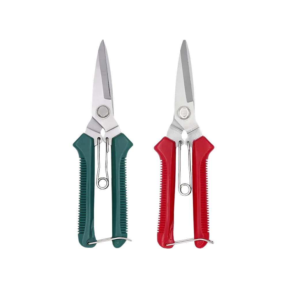 New 190mm Straight Head Pruning Shears Stainless Steel Non Slip Handle Garden Scissors for Bonsai Household Use