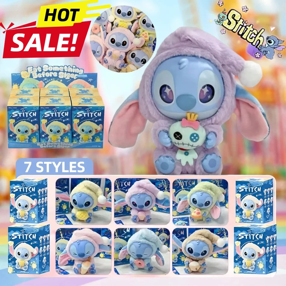 

ГОРЯЧАЯ распродажа!! Stitch Blind Box Bag Eat Some Thing Before Sleep Series Виниловый кулон Милая кукла Mystery Box Пушистая кукла Подарок-сюрприз