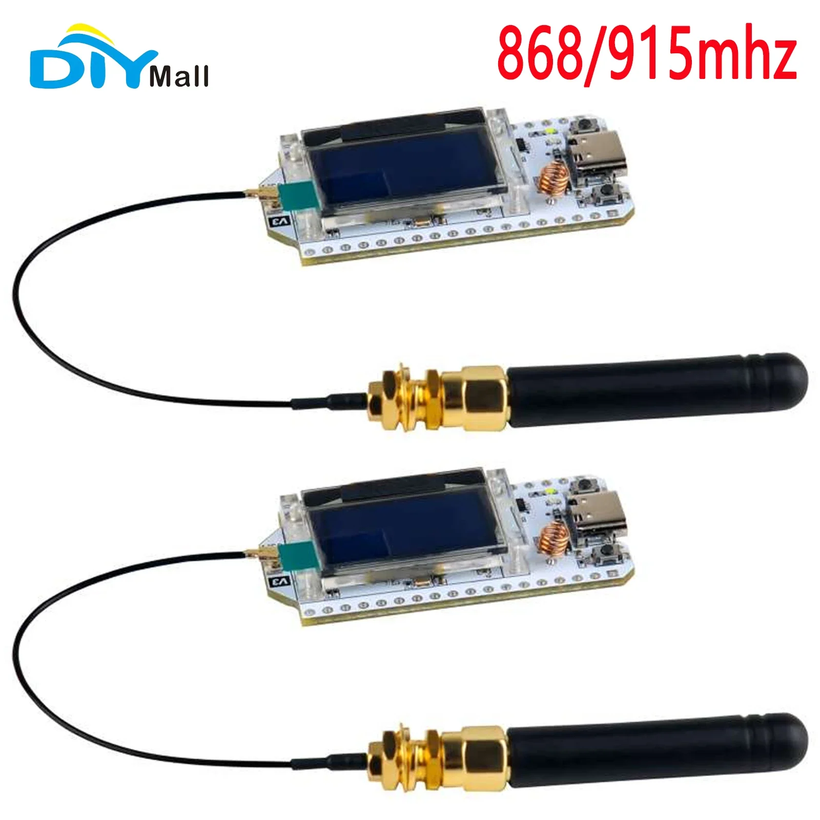 ESP32-S3 LoRa32 V3 Development Board 2-Pack with WiFi BLE SX1262 LoRa Module and 0.96-Inch OLED Display for IoT Projects