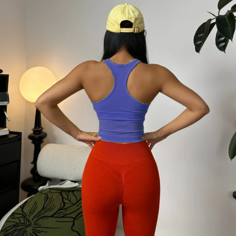 Sport-Kurzweste Ärmellos, Atmungsaktiv, Schweißabsorbierend, für Laufen und Fitnesstraining Yoga-Bekleidung – Detail 21