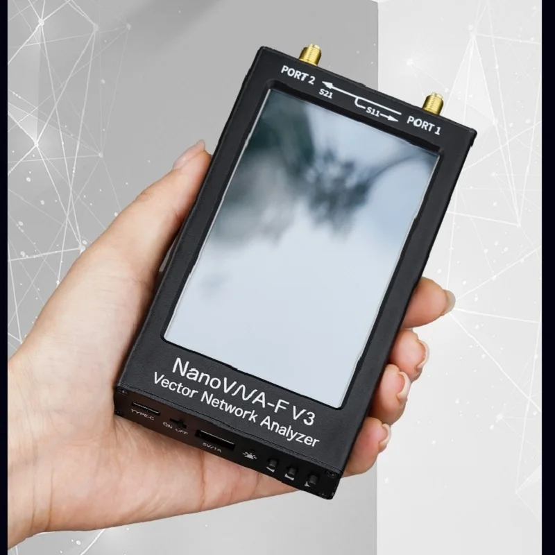NanoVNA-F V3 1MHz-6GHz Portable VNA Vector Network Analyzer for MF/HF/VHF/UHF/SHF Antenna 4.3-inch Touch Screen VSWR USB TDR