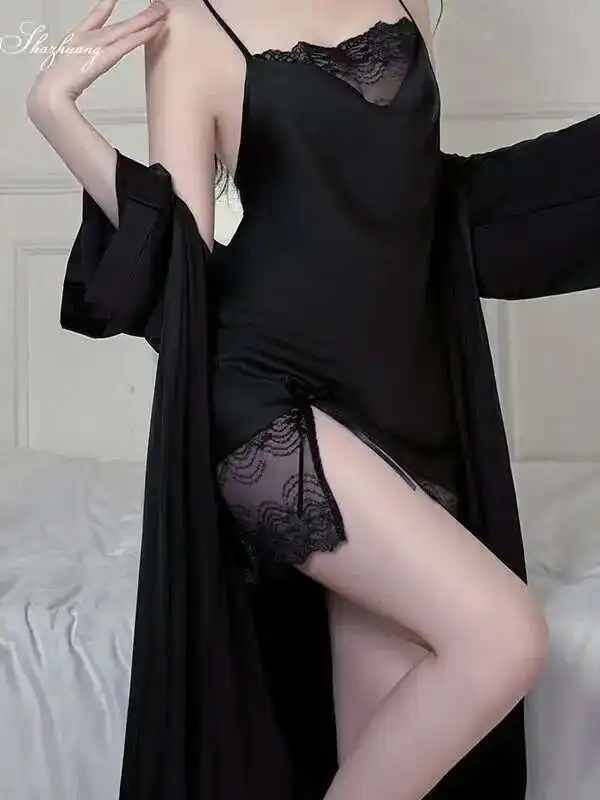 Pure Beautiful Gauze Desire Lace Camisole Spicy Girl Dress Slimming Simple Ice Silk Dress Elegant Charming Comfortable Hot SF6H