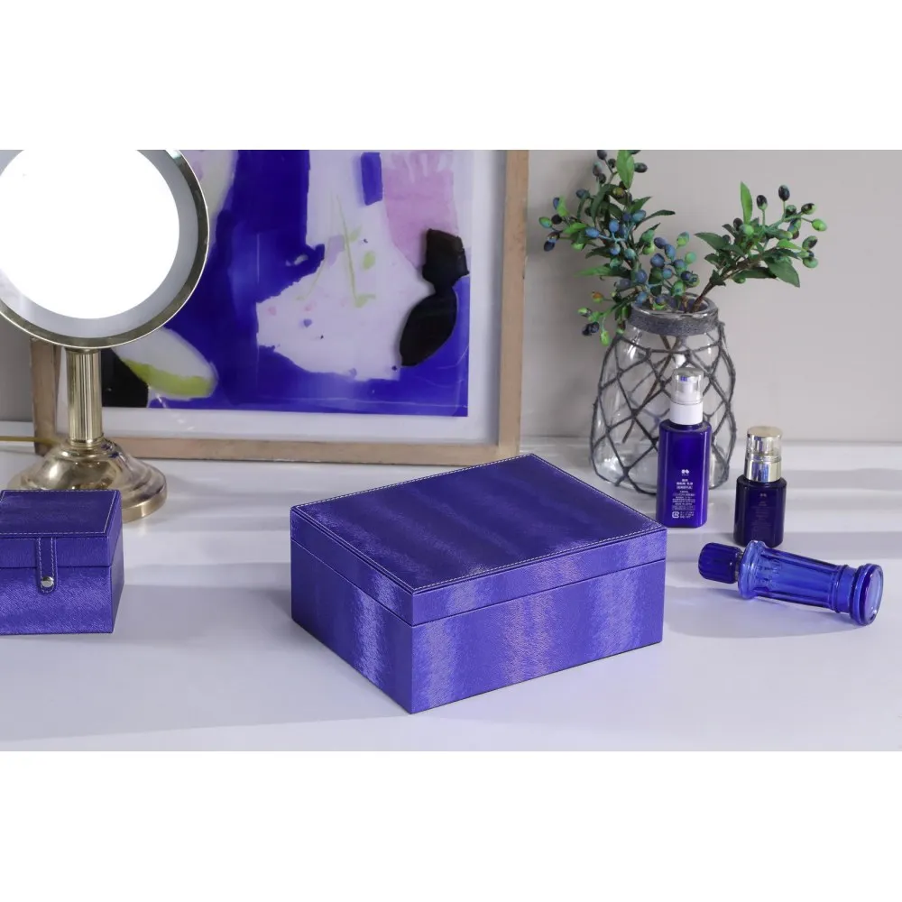

Azure Blue 9.8 Inch Long Jewelry Case Elegant Display Tray for Precious Accessories Durable Storage Box