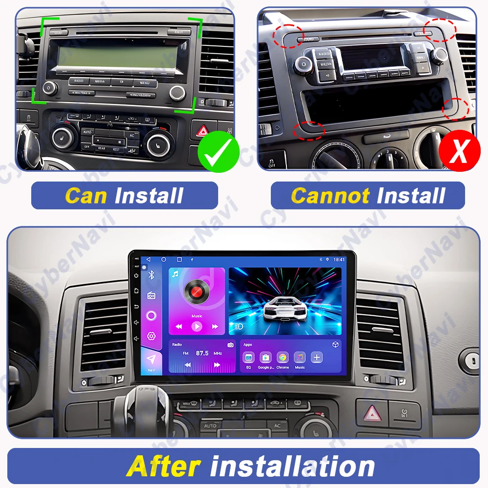 Android 16 For Volkswagen Multivan T5 2003 2004 -2015 Car Radio Navigation Multimedia Player Stereo GPS WiFi+4G DSP Carplay+Auto