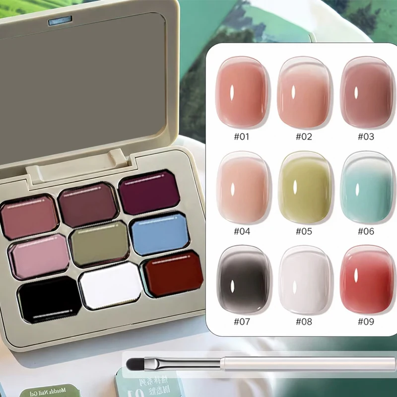 9-Color Morandi-Inspired Nail Polish Gel, UV Nail Gel, The Same Nail Colors Worn by K-Pop Idols, DIY Nail Art Charm