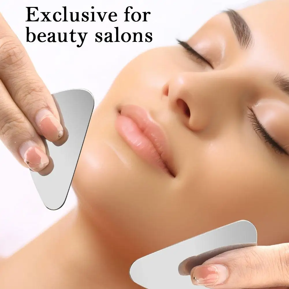 Raspador de aço inoxidável para rosto e pescoço Ferramenta de massagem corporal Facial Skin Care Board Face Massager Ferramentas de cuidados com a pele B1Y8