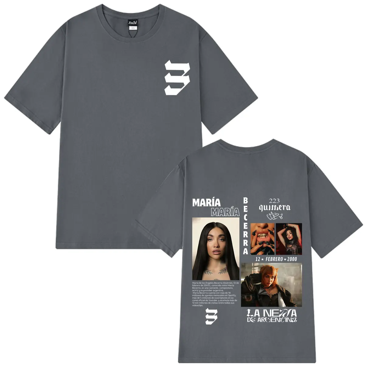 Singer Maria Becerra Album 2026 Tour T Shirt Men Women Hip Hop T Shirts Cotton Short Sleeve Loose Casual Vintage T-shirts tops