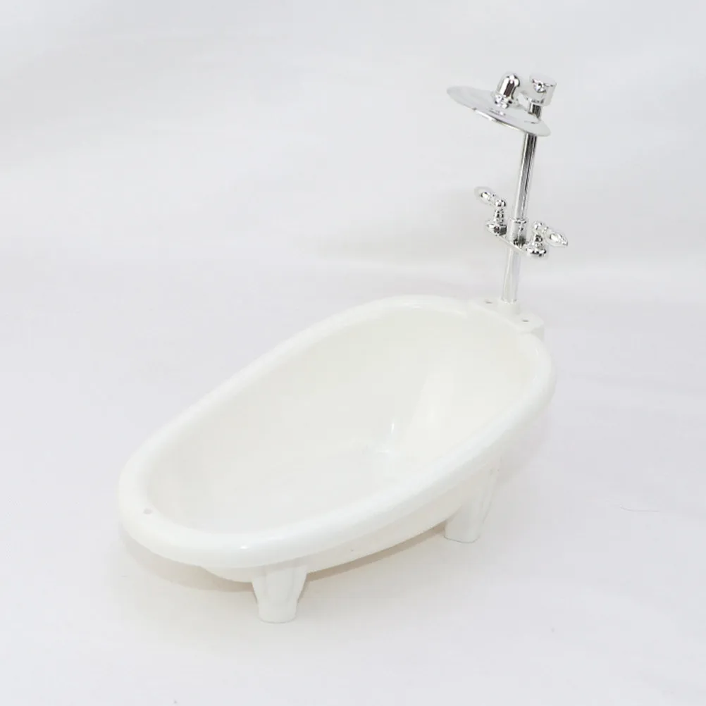 

Набор из 2 миниатюрных ванн для кукольного домика, аксессуары для ванной комнаты, декоративные имитационные ванны для домашнего микроландшафта