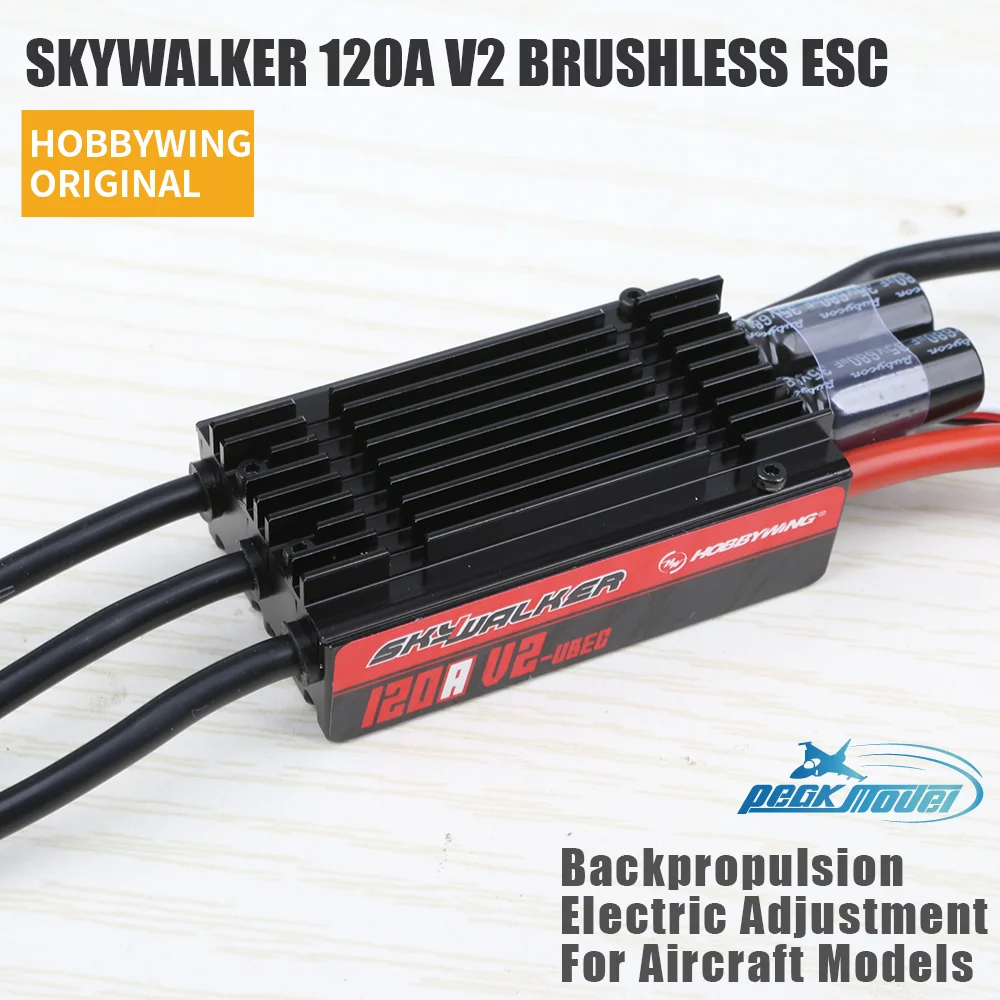 

SkyWalker 120A V2 UBEC Brushless ESC With Backpropulsion Electric Adjustment For Aircraft Models