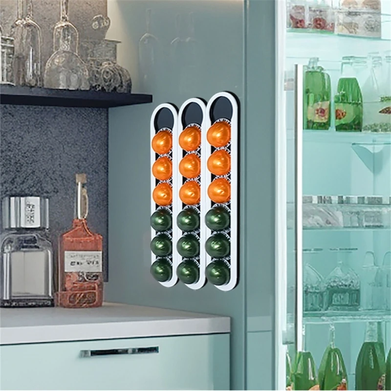 Soporte café a estante para cápsulas café, estante almacenamiento Material acrílico, estante para cápsulas