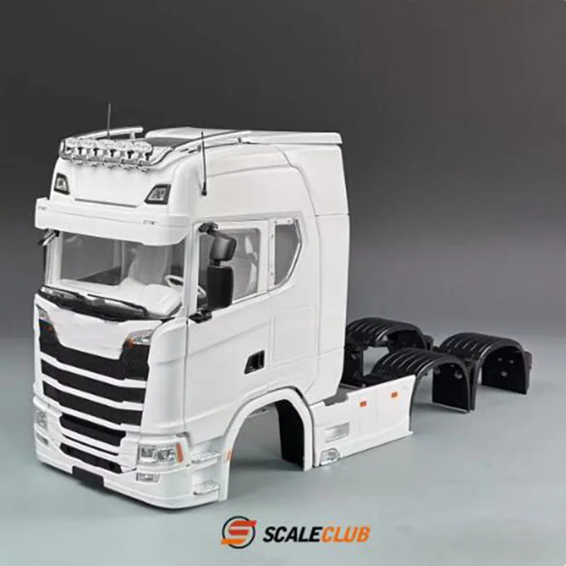 Scaleclub 770S Open Door Cab Shell 1/14 RC Truck Full Interior Body for Tamiya