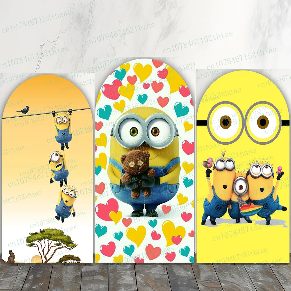 

Minions Birthday Party Photo Background Arch Photography Backdrop Baby Shower Photography Backdrop ﻿