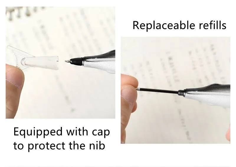 1/3 Stück Kugelschreiber mit Meeresmotiv, 0,5 mm feine Spitze für glattes Schreiben, hochwertiges Büromaterial, Heimgebrauch, Stift mit schwarzer Tinte – Detail 4