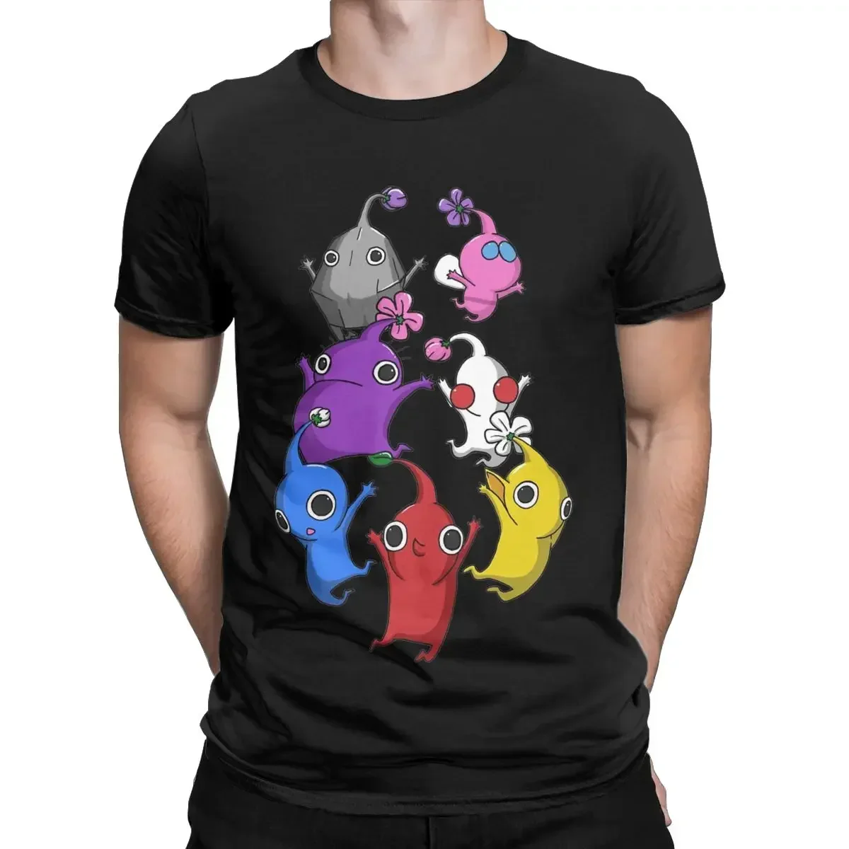 Erkek tişört atlama Pikmin başar saf pamuk Tees kısa kollu T shirt yuvarlak yaka giyim hediye fikri  anime tshirt vintage Summe