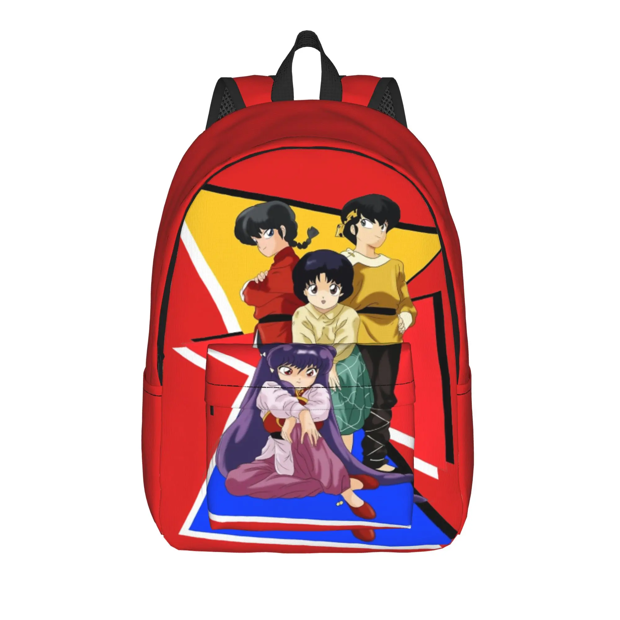 90's Manga Love Backpack for Men Women Fashion High School Hiking Travel Daypack Ranmas Anime College Canvas Bags Sports