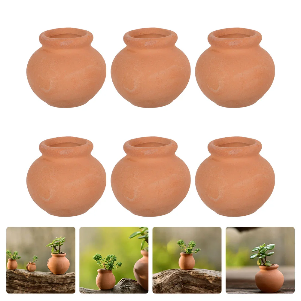 6 Pcs Plant Pots Indoor Large Miniature Flower Ceramics Clay Saucers for Outdoors