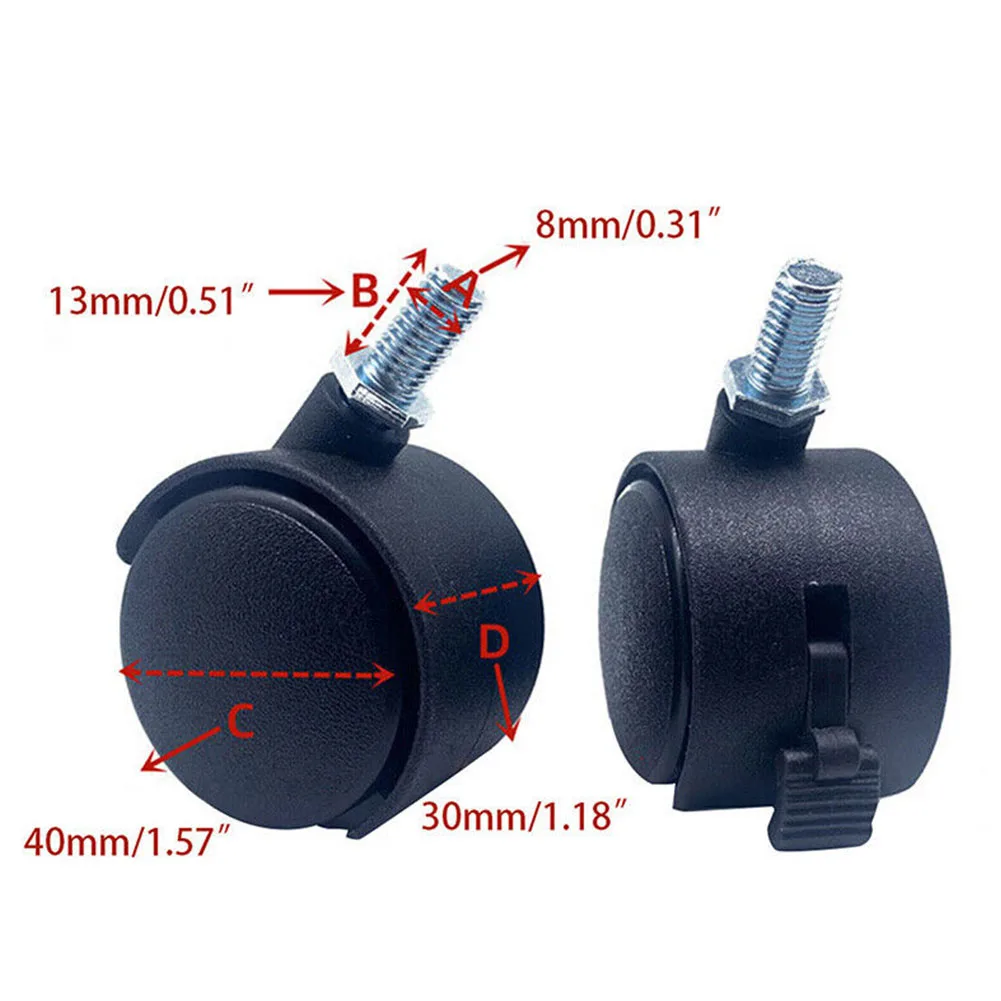 1pc Swivel Caster Wheels For 360 Degree Swivel Wheels Home Office Chair Casters Trolley Rollers Replacement Furniture Hardware