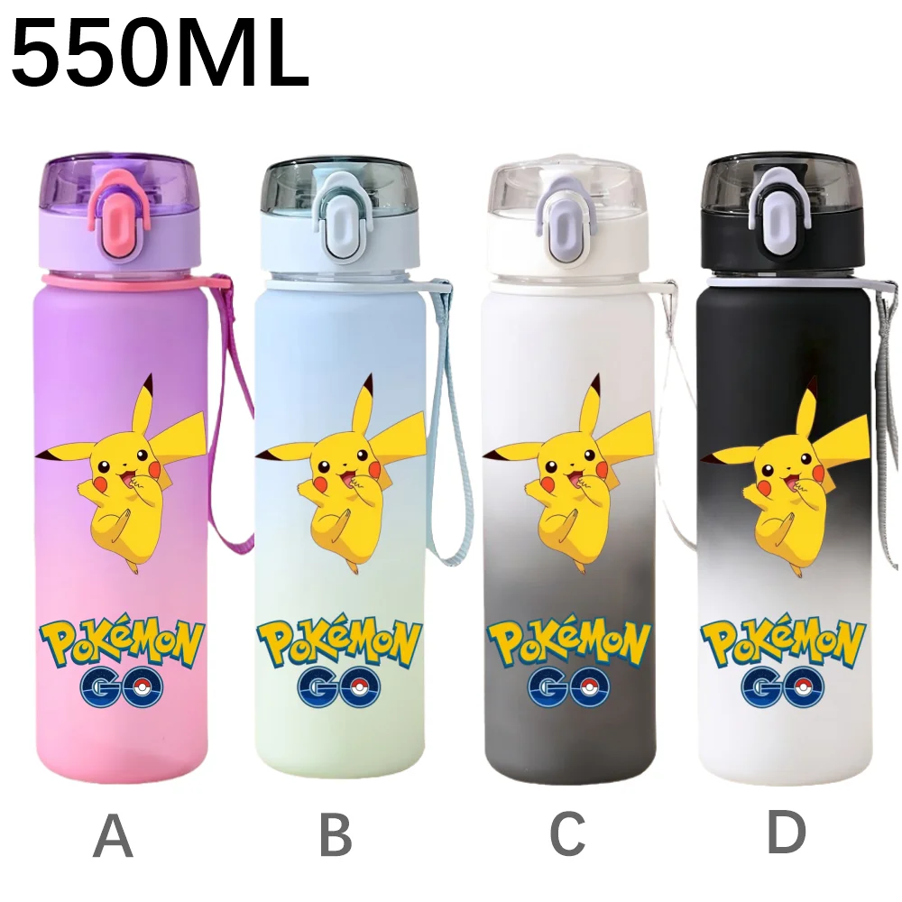 550ML Pokemon Pikachu Charizard Venusaur Cartoon Sportwasserflasche Umweltfreundlicher Kunststoff-Wasserbecher Fitness-Trinkflasche