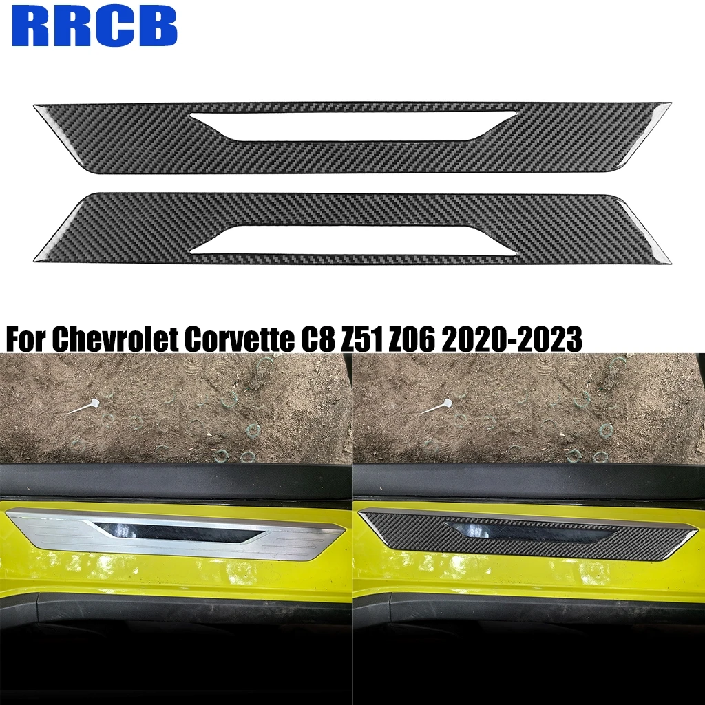 

For Chevrolet Corvette C8 Z51 Z06 2020-2025 Car Accessories Carbon Fiber Doorstep Threshold Bar Exterior Cover Sticker Auto Trim