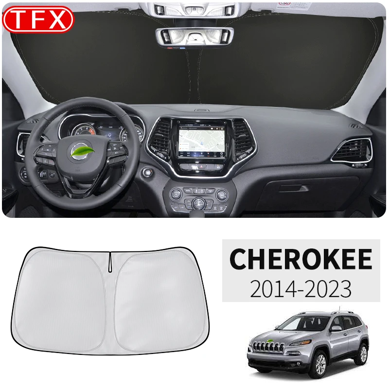 For Jeep Cherokee KL 2014-2023 Car Nano-Insulat Windshield Sunshade Front Window Sun Shade Visor Auto Interior Accessories