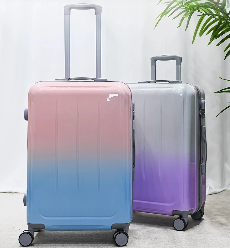 Maleta con contraseña para equipaje de 20/24 pulgadas, Maleta con gradiente de moda de gran capacidad, rueda Universal
